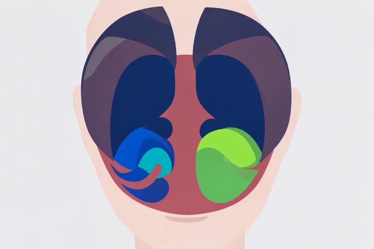 Ilustração médica mostrando adenoides normais e inchadas na parte de trás da garganta de uma criança